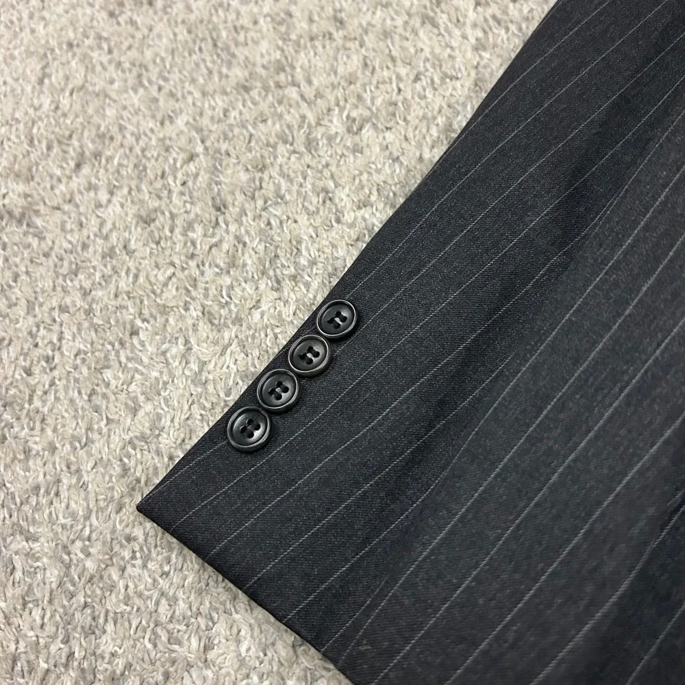 Brooks Brothers Blazer 1818 Fitzgerald 40R Gray Pinstripe Wool Estrato Trabaldo